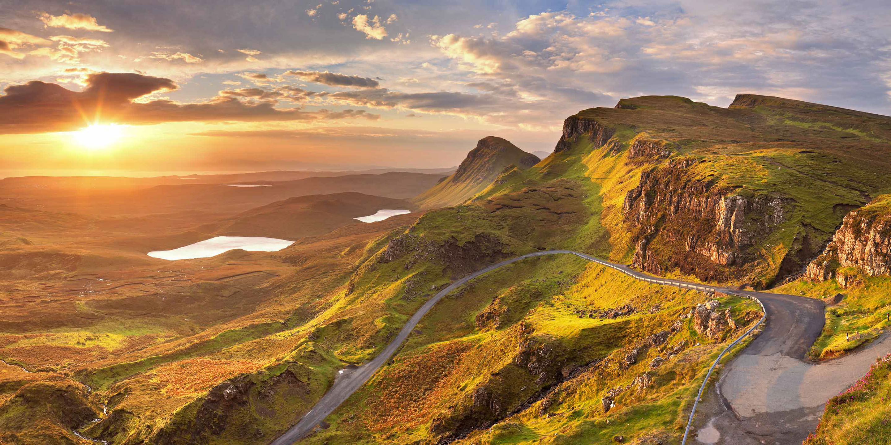 The Quiraing on the Isle of Skye with stunning views of Scotland